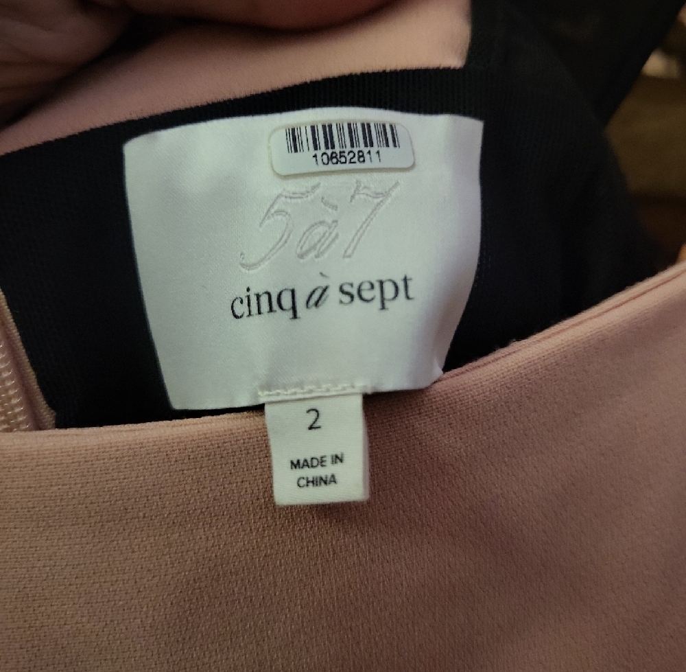 Cinq à Sept Designer Blush Pink Mini Dress Modern Feminine Size 2 - Picture 3 of 7